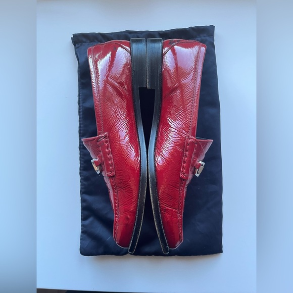 Gucci Red Patent Leather Horsebit Loafers - Picture 2 of 5